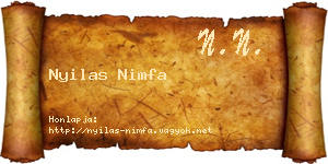 Nyilas Nimfa névjegykártya